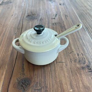 Le Creuset Condiment Pot With Spoon Dune Ceramic Stoneware